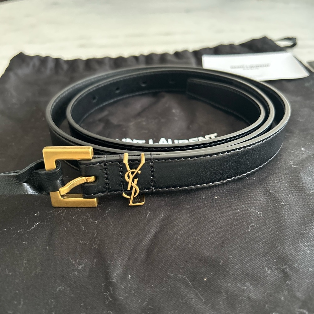 YSL Cassandre Leather Belt